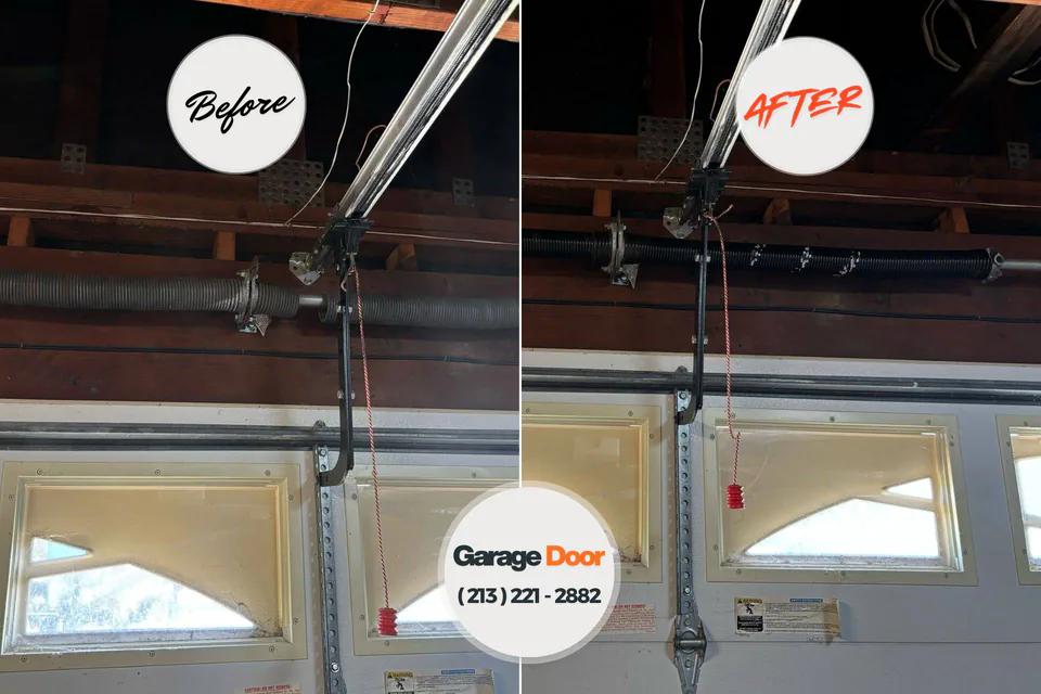 Before and after: garage door repair Monroe Manor, NJ